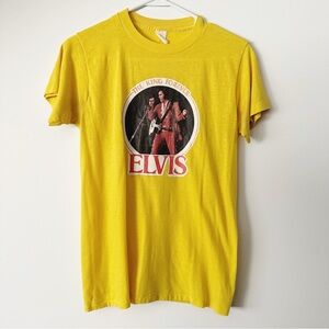 1970s Vintage Yellow Elvis “The King Forever” Tshirt